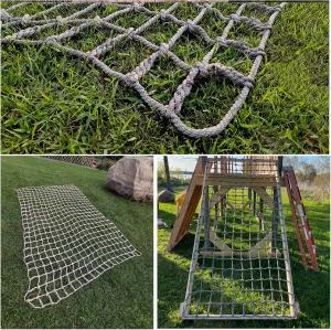 Rope Netting for Playing,Sturdy Indoor and Outdoor Heavy Duty Climbing Frame Net Rope for Treehouse,Yard Protection,16 Cm Grid(Size:3.3 * 20ft)