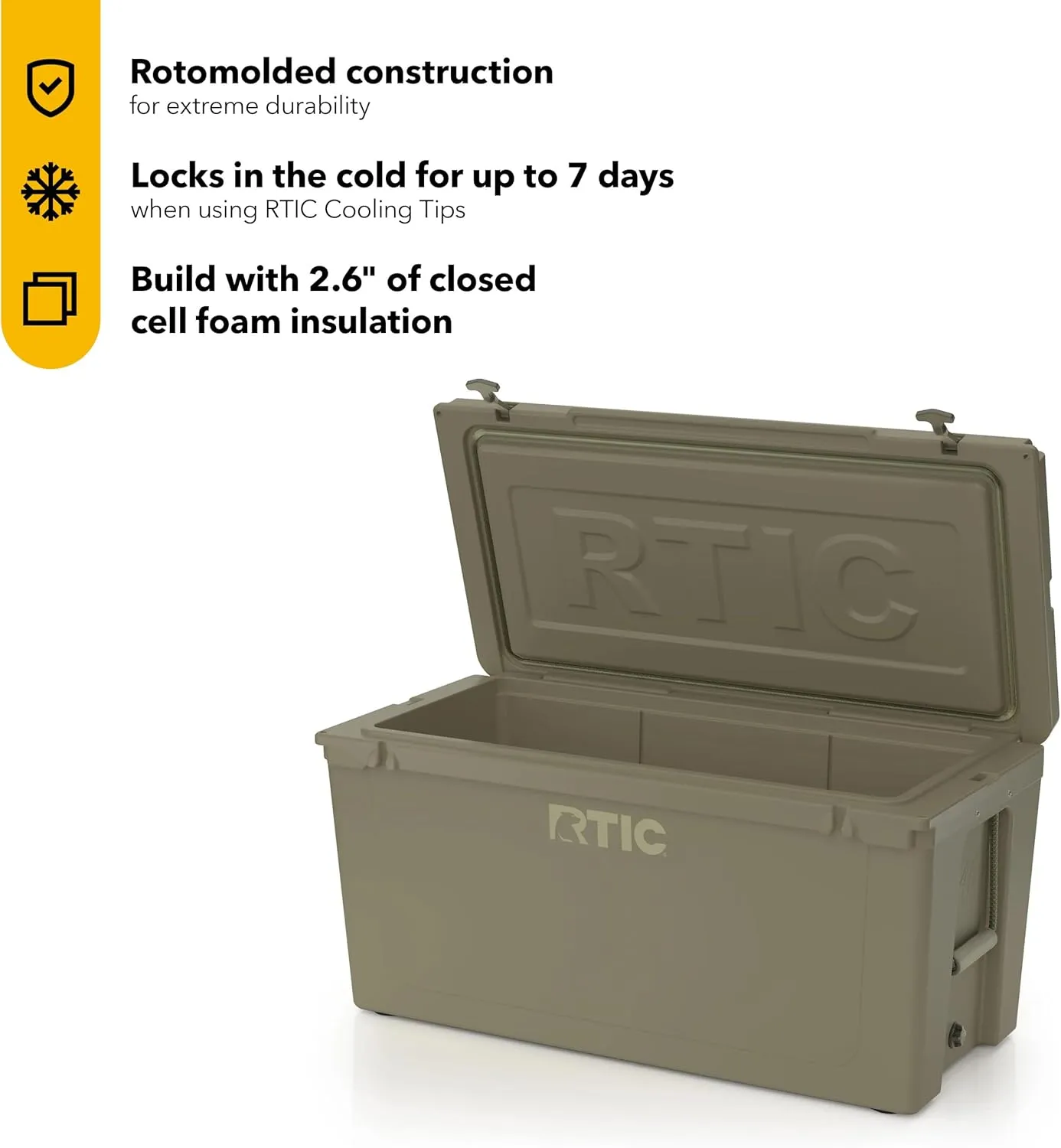 RTIC 145 QT Ultra-Tough Cooler Hard Insulated Portable Ice Chest Box for Beach, Drink, Beverage, Camping, Picnic, Fishing, Boat, Barbecue