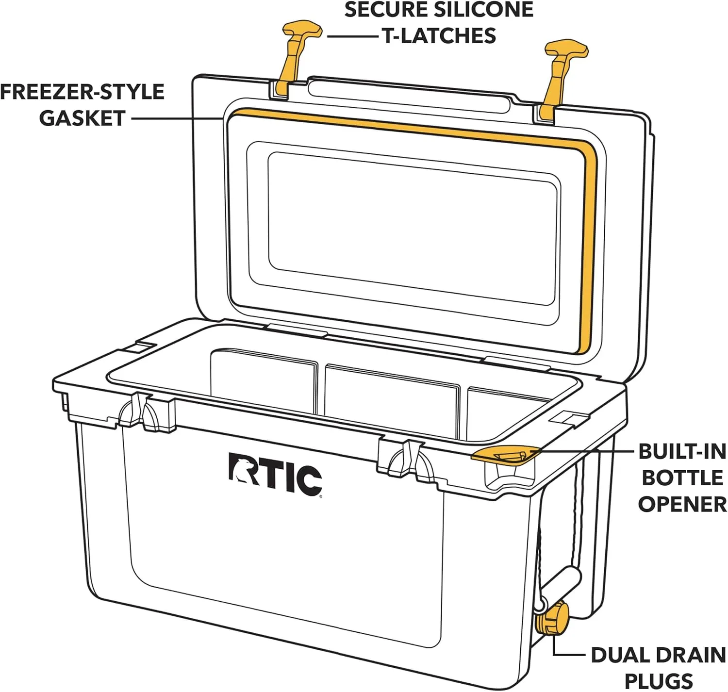RTIC 145 QT Ultra-Tough Cooler Hard Insulated Portable Ice Chest Box for Beach, Drink, Beverage, Camping, Picnic, Fishing, Boat, Barbecue