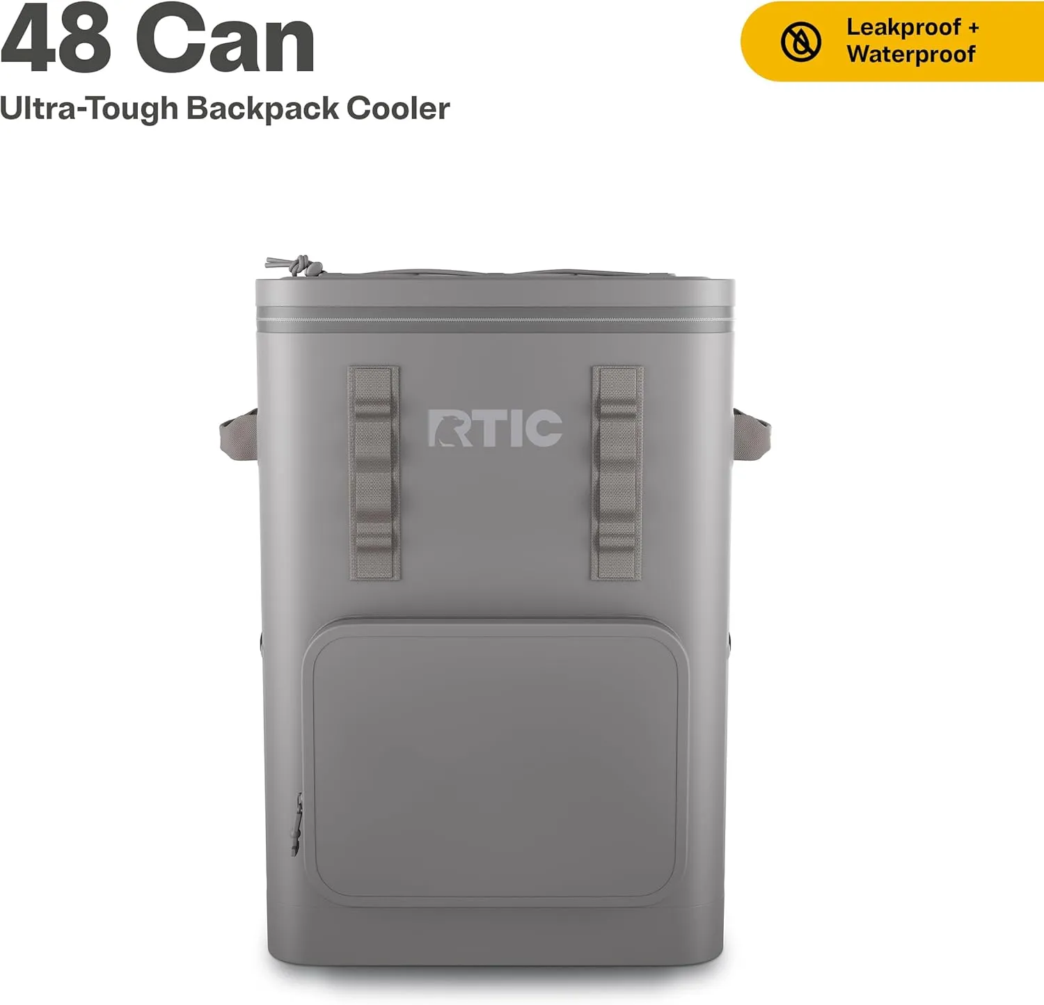 RTIC 48 Can Ultra-Tough Backpack Cooler, Insulated, Waterproof, Leak Proof, Portable Floating Bag for Beverage, Drink, Lunch, Outdoor, Beach, Car, Camping, Picnic, Fishing, Boat