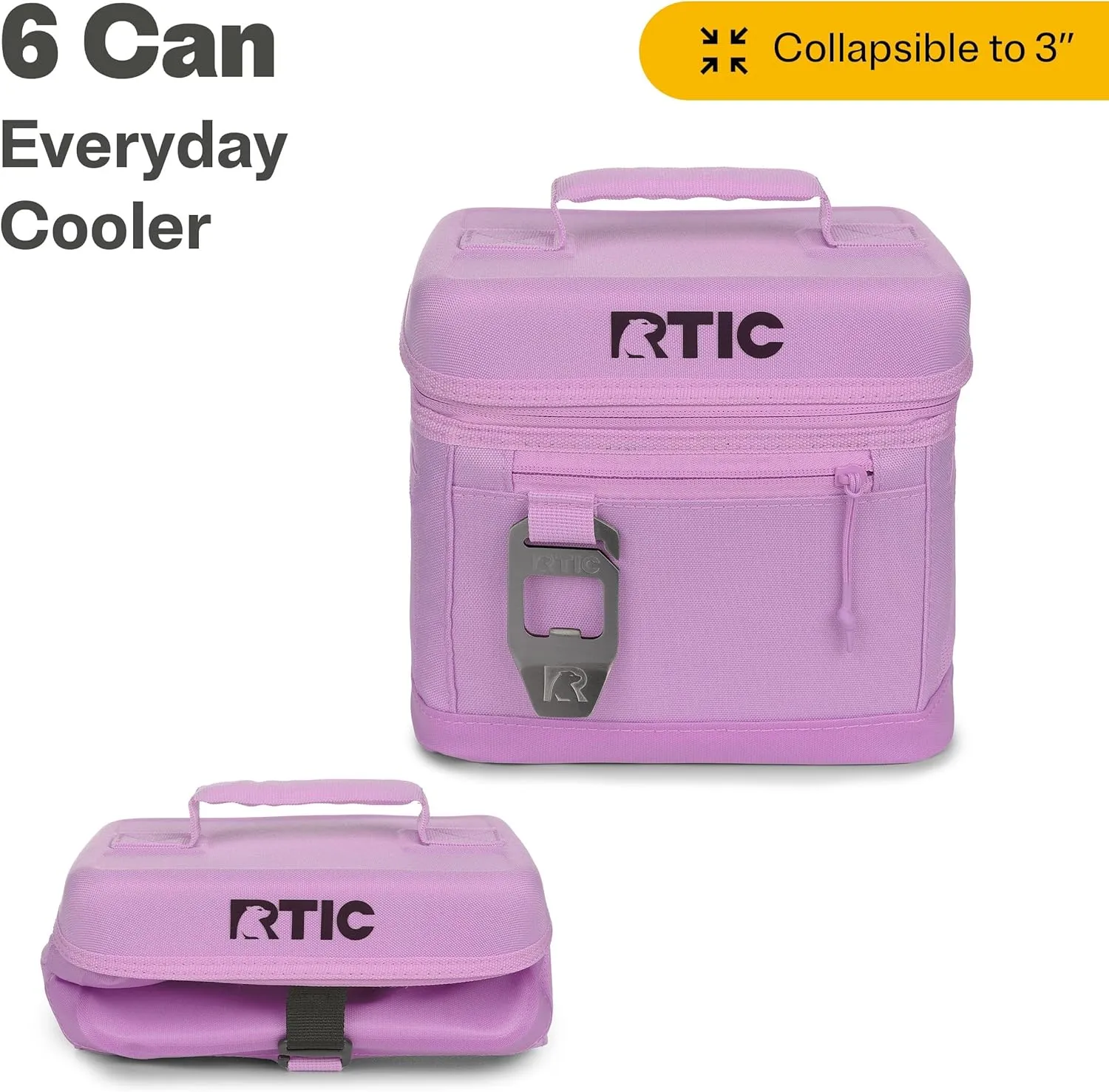 RTIC 6 Can Everyday Cooler, Soft Sided Portable Insulated Cooling for Lunch, Beach, Drink, Beverage, Travel, Camping, Picnic, for Men and Women