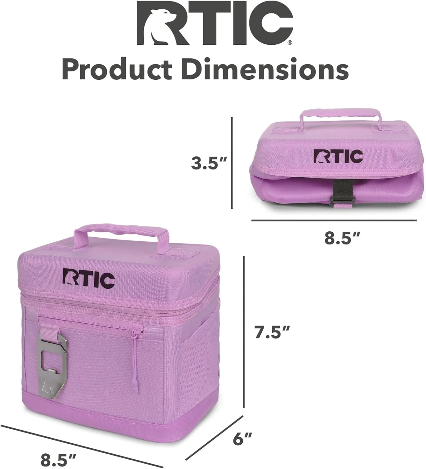 RTIC 6 Can Everyday Cooler, Soft Sided Portable Insulated Cooling for Lunch, Beach, Drink, Beverage, Travel, Camping, Picnic, for Men and Women