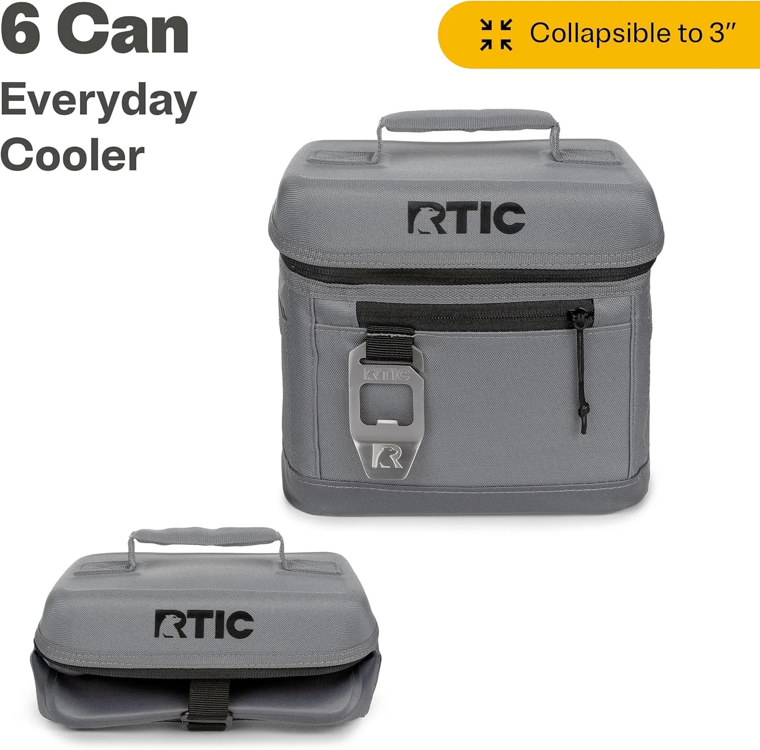 RTIC 6 Can Everyday Cooler, Soft Sided Portable Insulated Cooling for Lunch, Beach, Drink, Beverage, Travel, Camping, Picnic, for Men and Women