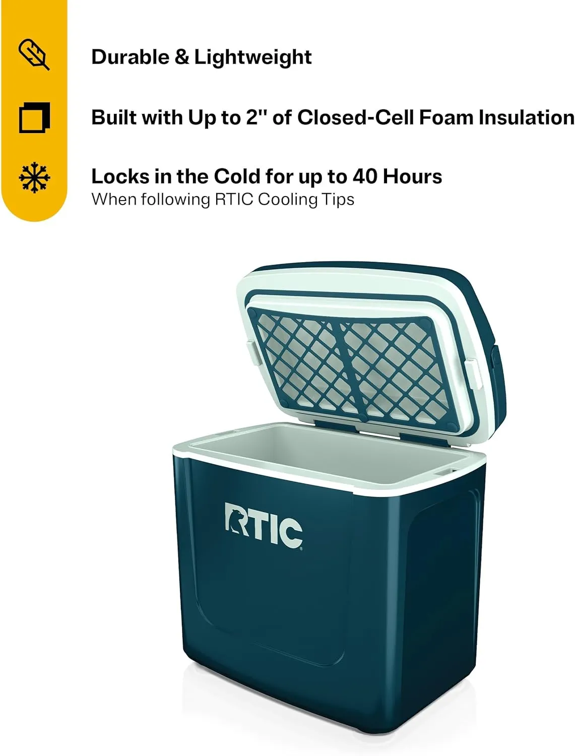 RTIC 8 QT Road Trip Personal Cooler, Small, Compact, Insulated, Portable Ice Chest Box for Food, Drink, Beverage, Beach, Camping, Picnic, Fishing, Boat, 12-Can Capacity