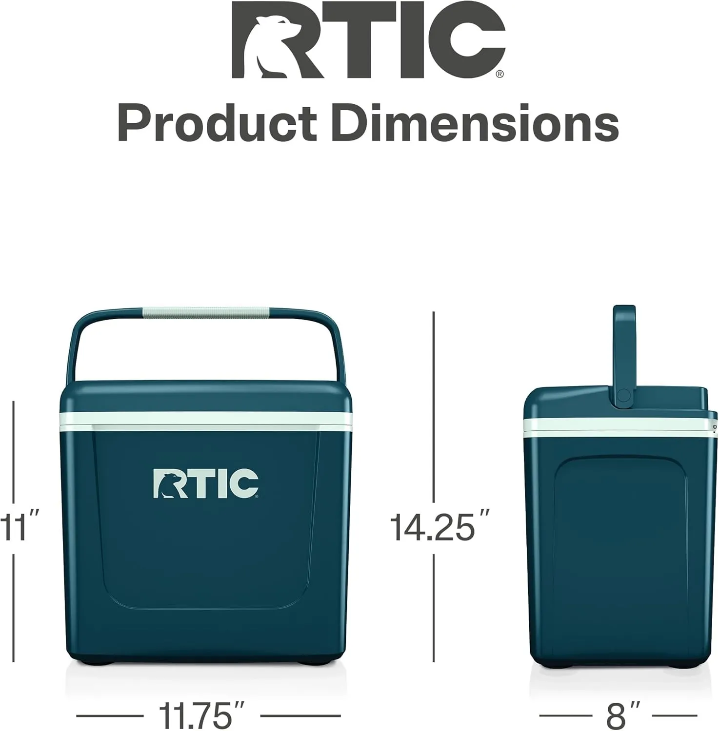 RTIC 8 QT Road Trip Personal Cooler, Small, Compact, Insulated, Portable Ice Chest Box for Food, Drink, Beverage, Beach, Camping, Picnic, Fishing, Boat, 12-Can Capacity