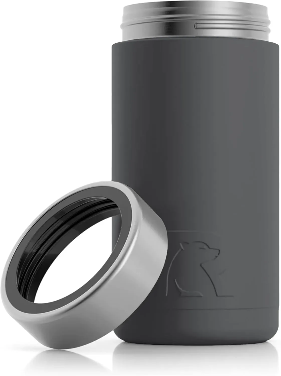 RTIC Craft Can Cooler Insulated, Drink, Beverage, Bottle, Soda Can Cooler with Lid, Stainless Steel Metal, Double Wall Insulation Coozie for Cans, Sweat Proof, 16 oz, Charcoal