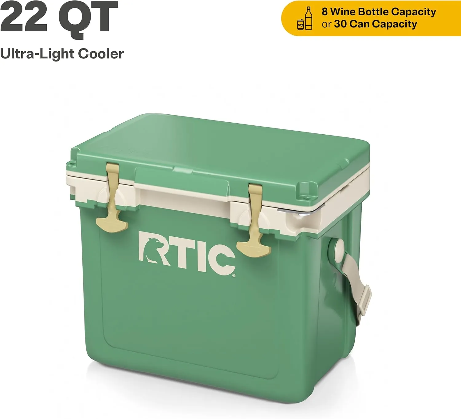 RTIC Ultra-Light 22 Quart Hard Cooler Insulated Portable Ice Chest Box for Drink, Beverage, Beach, Camping, Picnic, Fishing, Boat, Barbecue, 30% Lighter Than Rotomolded Coolers