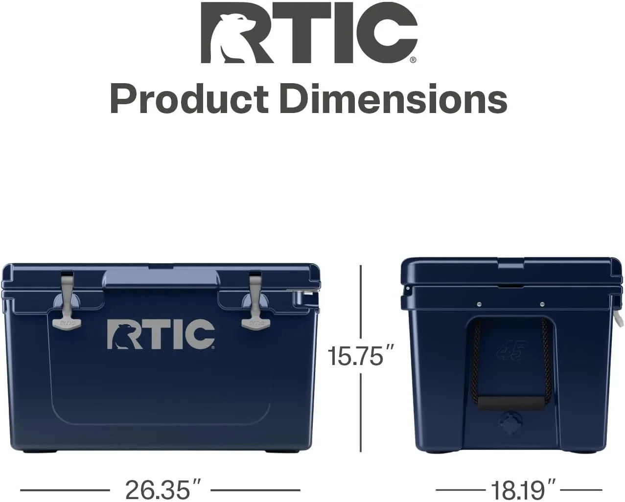 RTIC Ultra-Tough Cooler Hard Insulated Portable Ice Chest Box for Beach, Drink, Beverage, Camping, Picnic, Fishing, Boat, Barbecue