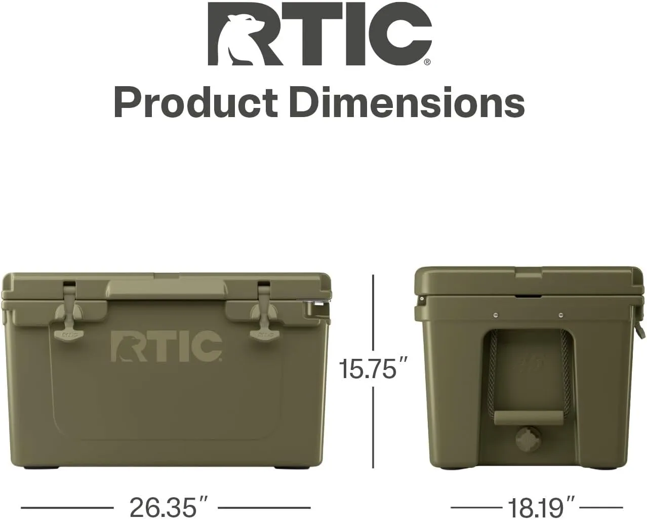 RTIC Ultra-Tough Cooler Hard Insulated Portable Ice Chest Box for Beach, Drink, Beverage, Camping, Picnic, Fishing, Boat, Barbecue