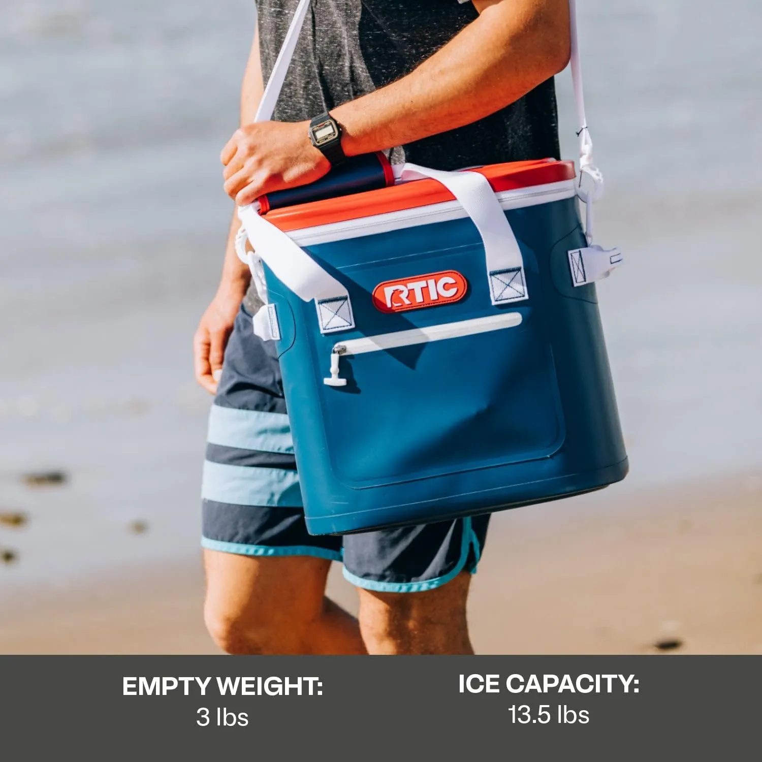 RTIC Ultra-Tough Soft Cooler 20 Can, Insulated Bag Portable Ice Chest Box for Lunch, Beach, Drink, Beverage, Travel, Camping, Picnic, Car, Trips, Floating Cooler Leak-Proof with Zipper