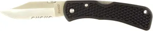 RUKO 3-Inch Clip-Point Serrated Blade Folding Knife with Nylon Handle