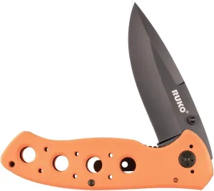 RUKO RUK0075BZ Folding Knife with Handle, Blaze Orange, 8"
