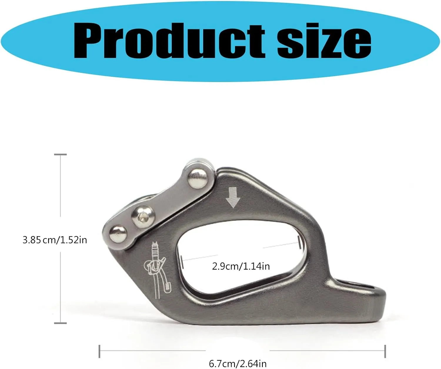 Rusts Rope Adjuster Climbing Descender for Rock Climbing Ergonomic Climbing Device for Rappelling & Ascending
