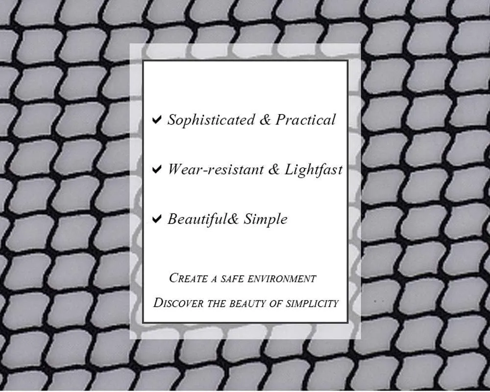 RZM Kids Stairs Balcony Netting Ball Stop Net for Football Field Basketball Court Golf Course Barrier Replacement Goal Net Protection Rope Truck Cargo Trailer (Color : Black, Size : 3×10m(10 * 33ft))