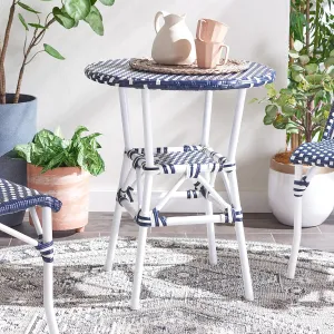 SAFAVIEH Outdoor Collection California Navy/Navy Bistro Table (Fully Assembled)