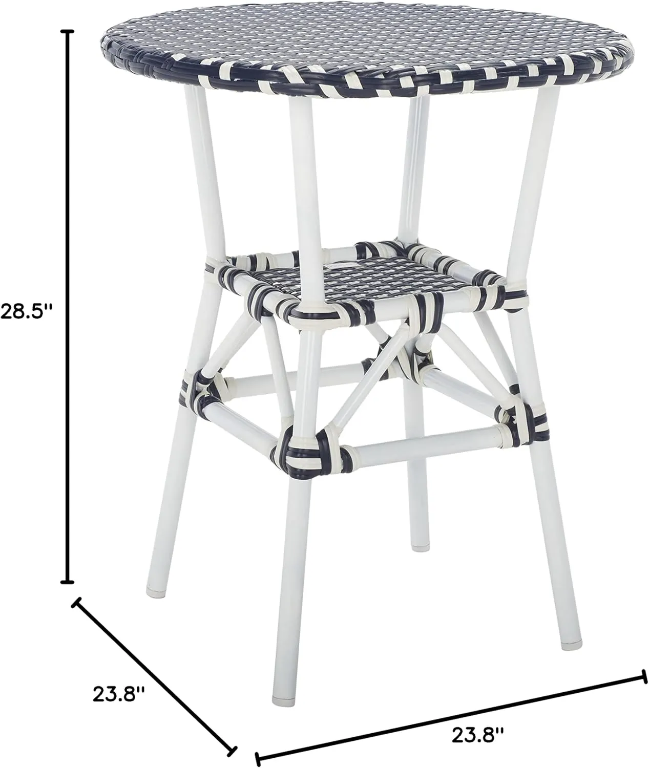 SAFAVIEH Outdoor Collection California Navy/Navy Bistro Table (Fully Assembled)