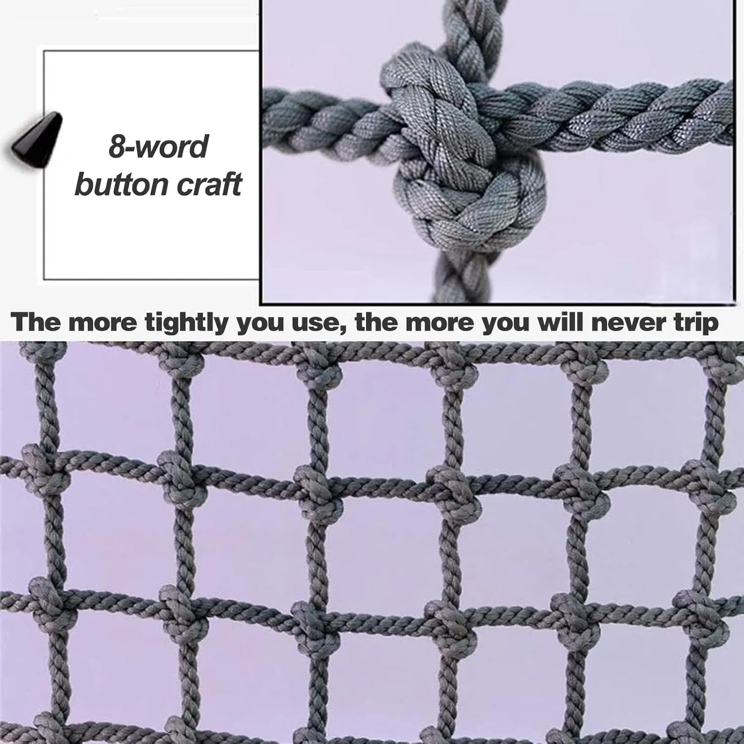 Safety Net Rope Heavy Duty Net Rope Climbing Net,Fence Stairs Balcony Railings Garden Playground Protection Playground Play Safety Net Outdoor Climbing Cargo Net(Size:1Mx4M(3.3FTx13.1FT))