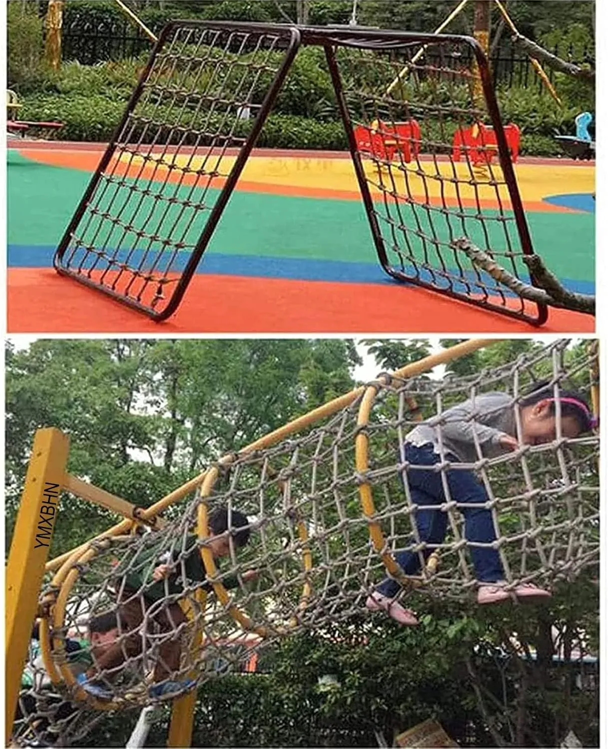 Safety Net Rope, Rope Climbing Net Heavy Duty Net, Fence Stairs Balcony Railings Garden Playground Protection Playground Play Safety Net Outdoor Climbing Cargo Net(Size:1Mx2M(3.3FTx6.6FT))