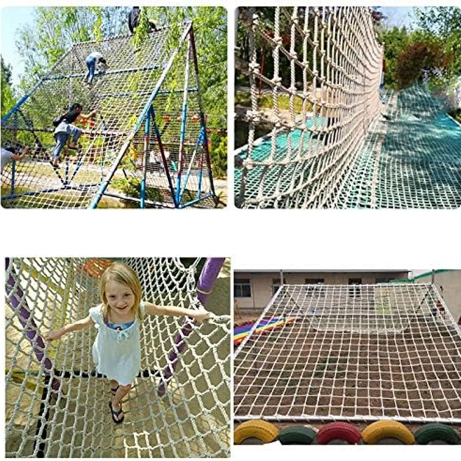 Safety Protection Net, Polyester Playground Climbing Net, Climbing Cargo Rope Net, Heavy Duty Climbing Net for Outdoor, Rope Ladder, Treehouse(Size:1Mx1M(3.3FTx3.3FT))