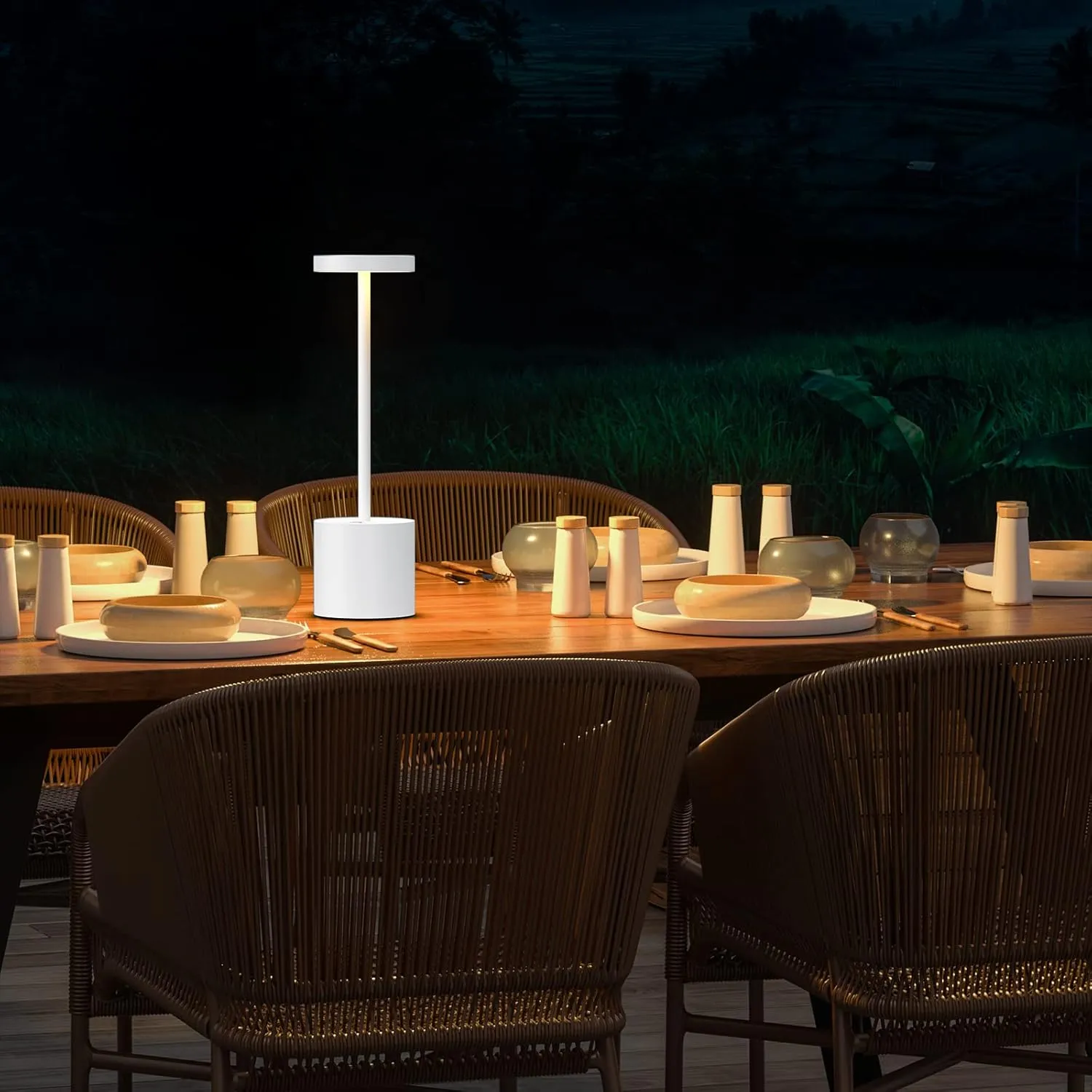 SAKRINGT 2 Pack Cordless Table Lamp Rechargeable,5000mAh Battery Operated Portable LED Table Light,Dimming Desk Lamp for Patio/Restaurant/Outdoor