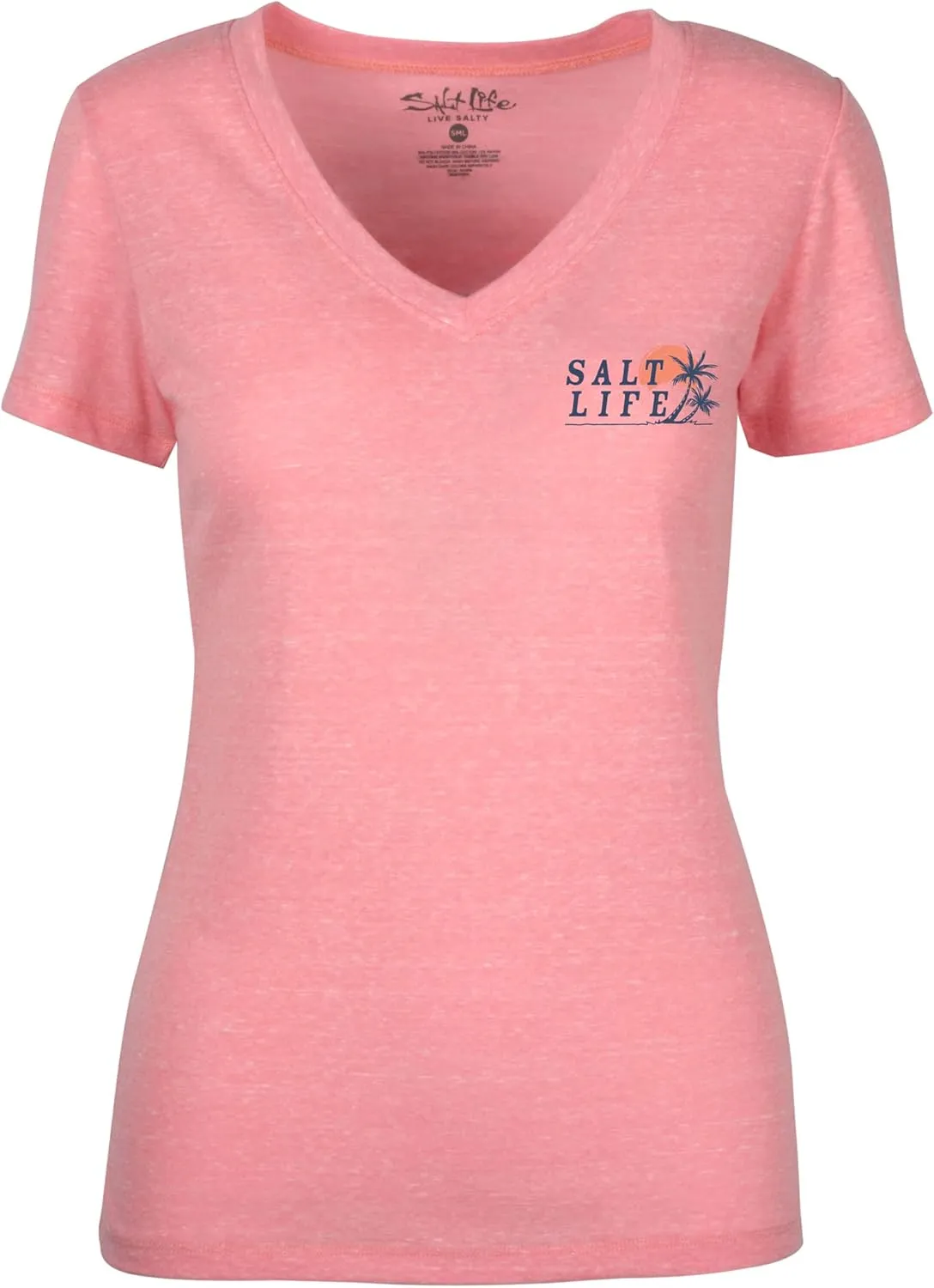 Salt Life Men's Leaning Palms Short Sleeve Fitted Tee
