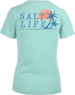 Salt Life Men's Leaning Palms Short Sleeve Fitted Tee