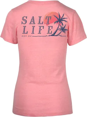 Salt Life Men's Leaning Palms Short Sleeve Fitted Tee
