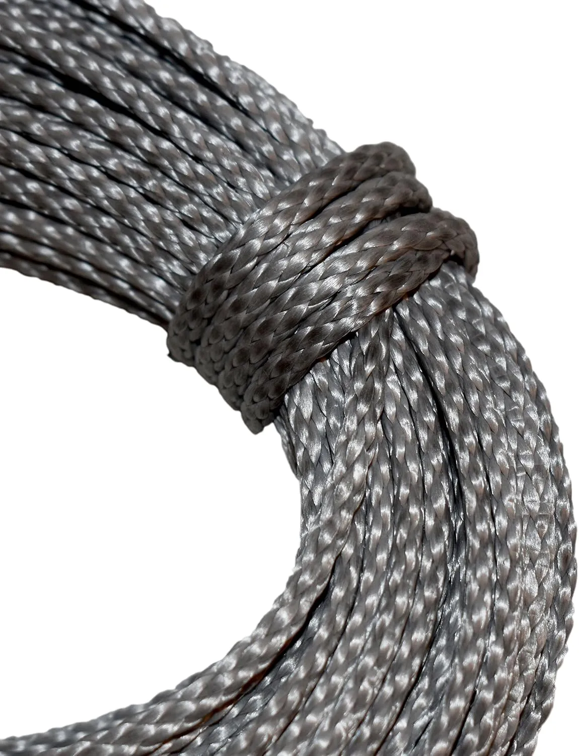 Samson Premium Amsteel Blue Rope 3/16" in Multiple Colors and Lengths Strong HMPE Dyneema Fiber 4,900lb. tensile Strength. Torque Free, Low Stretch, 12 Strand (3/16" x 50', Silver)