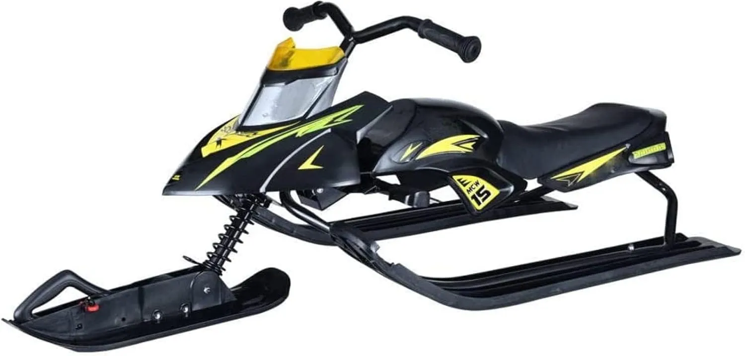 Sandboard for Sand Dunes, Utility Sled with Steering Wheel, Twin Brakes, Retractable Pull Rope, for Kids Age 4 & up