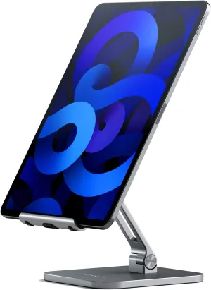 Satechi Aluminum Desktop Stand - Adjustable Tablet Mount with Protective Grips - Compatible with All iPad and Tablet Models, iPad Pro M2/M1/Air M1/Mini, iPhone 16/15/14/13/12 and More