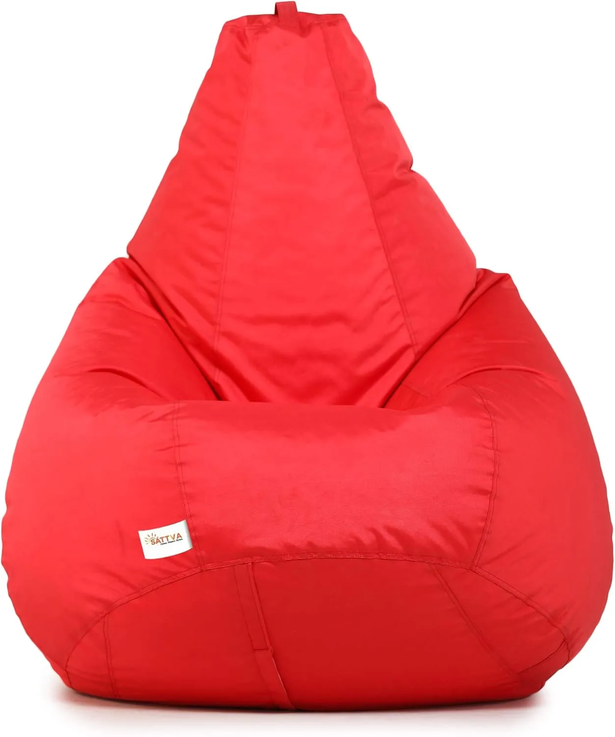 SATTVA 5ft All Weather Water Resistant Classic Bean Bag for Adults - Big Bean Bag Covers Only (No Filling), Love Sack Bean Bag Oversized, Washable Ultra Soft Zipper, for Dorm & Family Room (Red)
