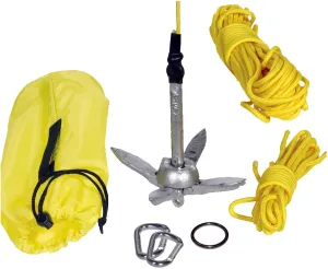 Seattle Sports Kayak Anchor System with Folding Anchor, 50ft Rope, Ring, 2 Carabiners, Folding Anchor Anchor - Includes Drawstring Storage Sack for Convenient Travel (1.5 and 3.25 lb)