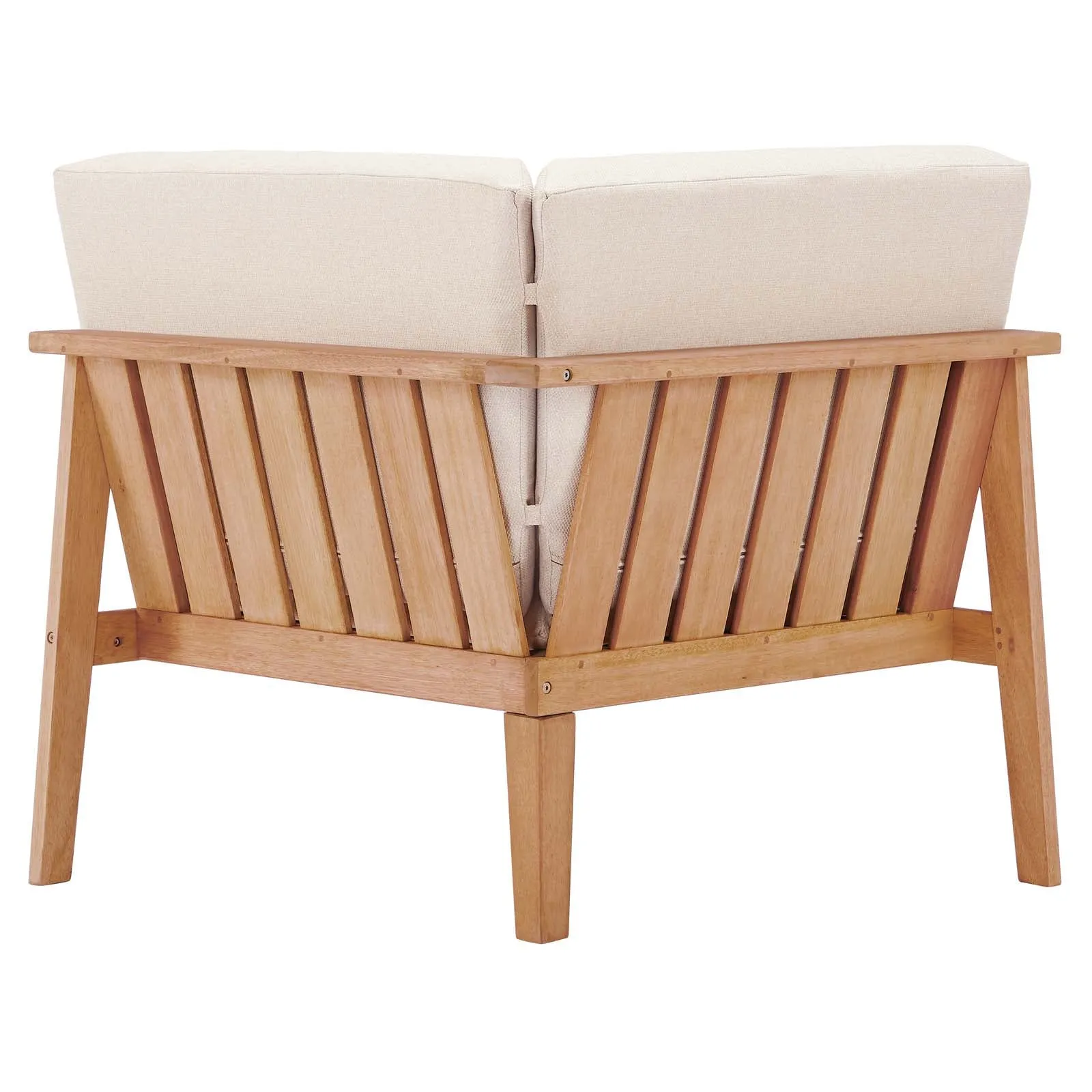 Sedona Outdoor Patio Eucalyptus Wood Sectional Sofa Corner Chair