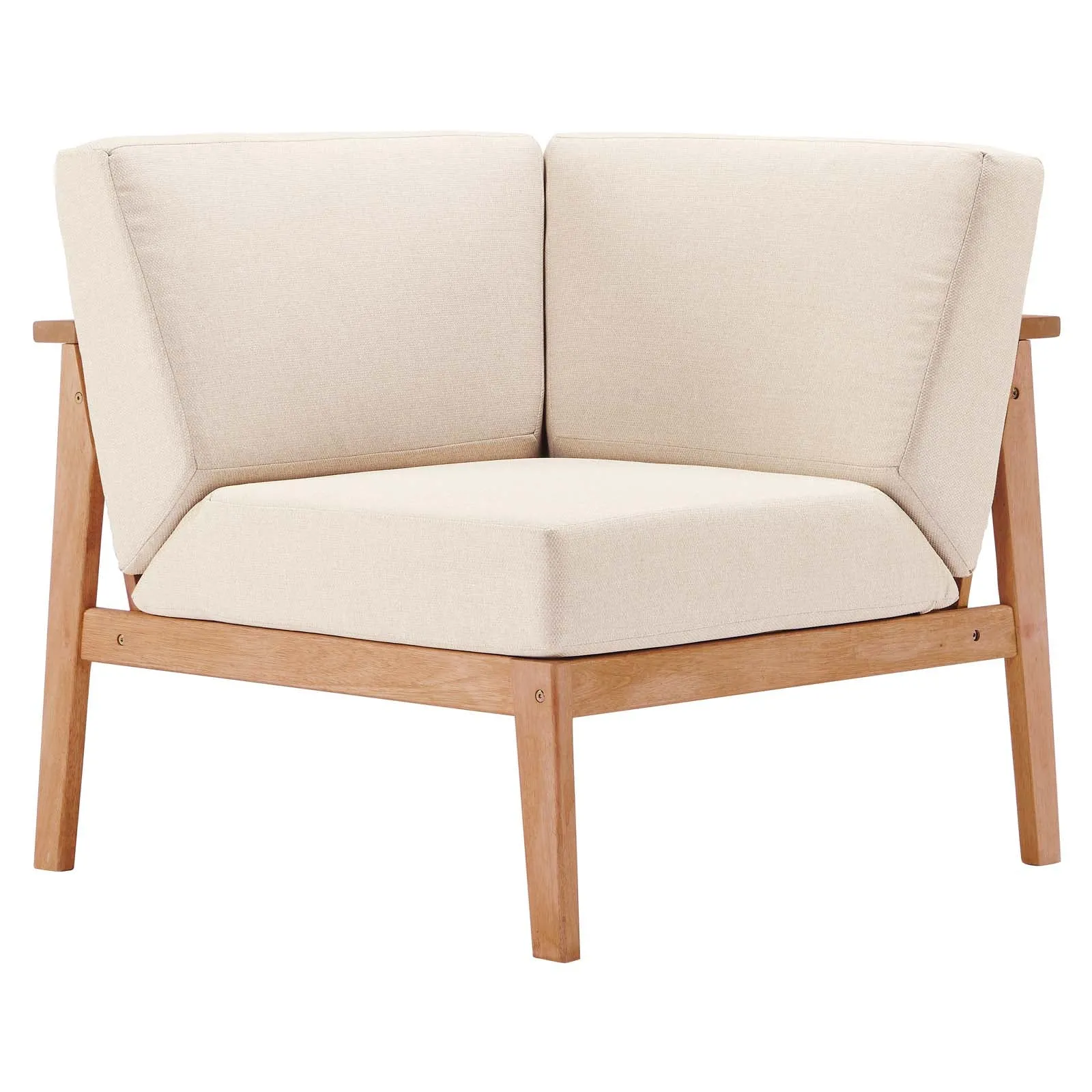 Sedona Outdoor Patio Eucalyptus Wood Sectional Sofa Corner Chair