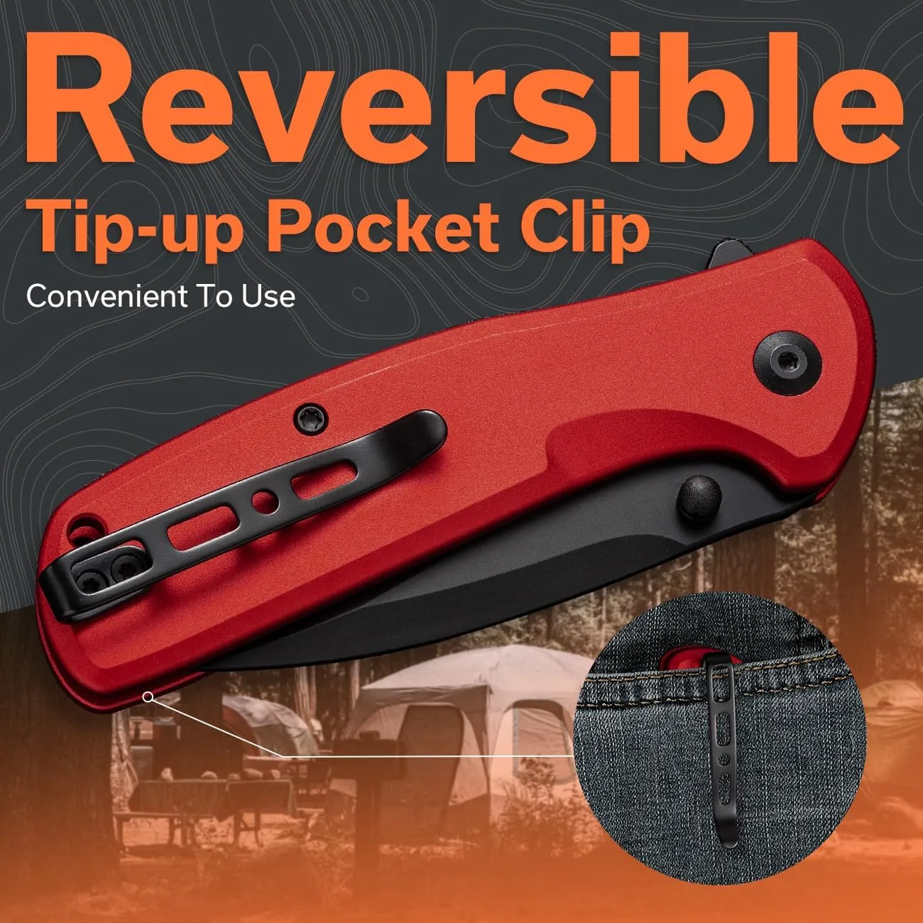 SENCUT ArcBlast Button Lock Knife for EDC, Folding Pocket knife with Aircraft-grade Aluminum Handle and 2.98" 9Cr18MoV Blade, Outdoor Gift for Men and Women S22043B-4 (Red)
