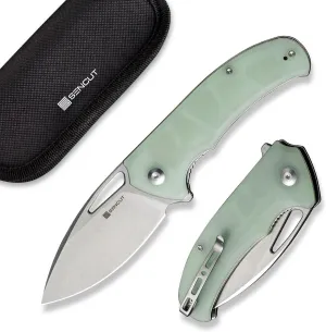 SENCUT Phantara Pocket Knife for Men, Flipper knife for EDC, Folding Knives with 3.7" blade, G10 Handle with Liner Lock, Utility knives for Camping Hunting Gift S23014-2 (Natural)