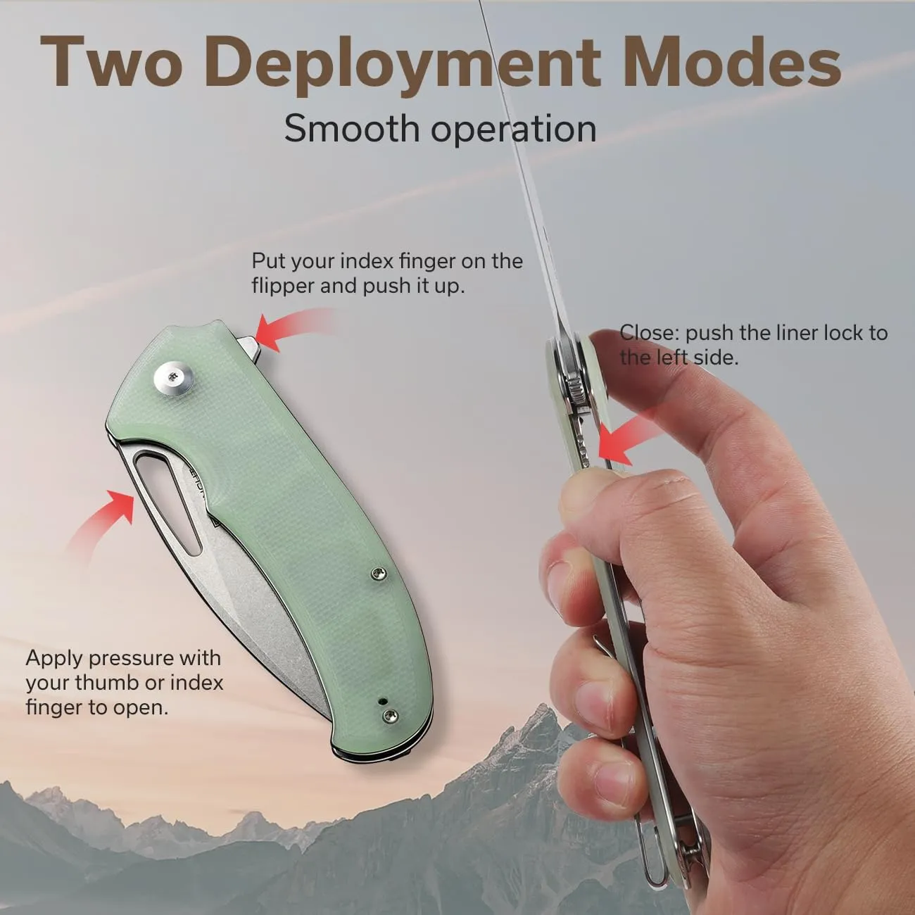 SENCUT Phantara Pocket Knife for Men, Flipper knife for EDC, Folding Knives with 3.7" blade, G10 Handle with Liner Lock, Utility knives for Camping Hunting Gift S23014-2 (Natural)