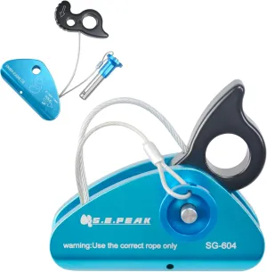 SEPEAK 15kN Detachable Rope Grab Ascender, Flip Line Adjuster,Fall Protection Belay Device for Rock Climbing,Tree Arborist/Fit for 11~13 MM Rope/Blue