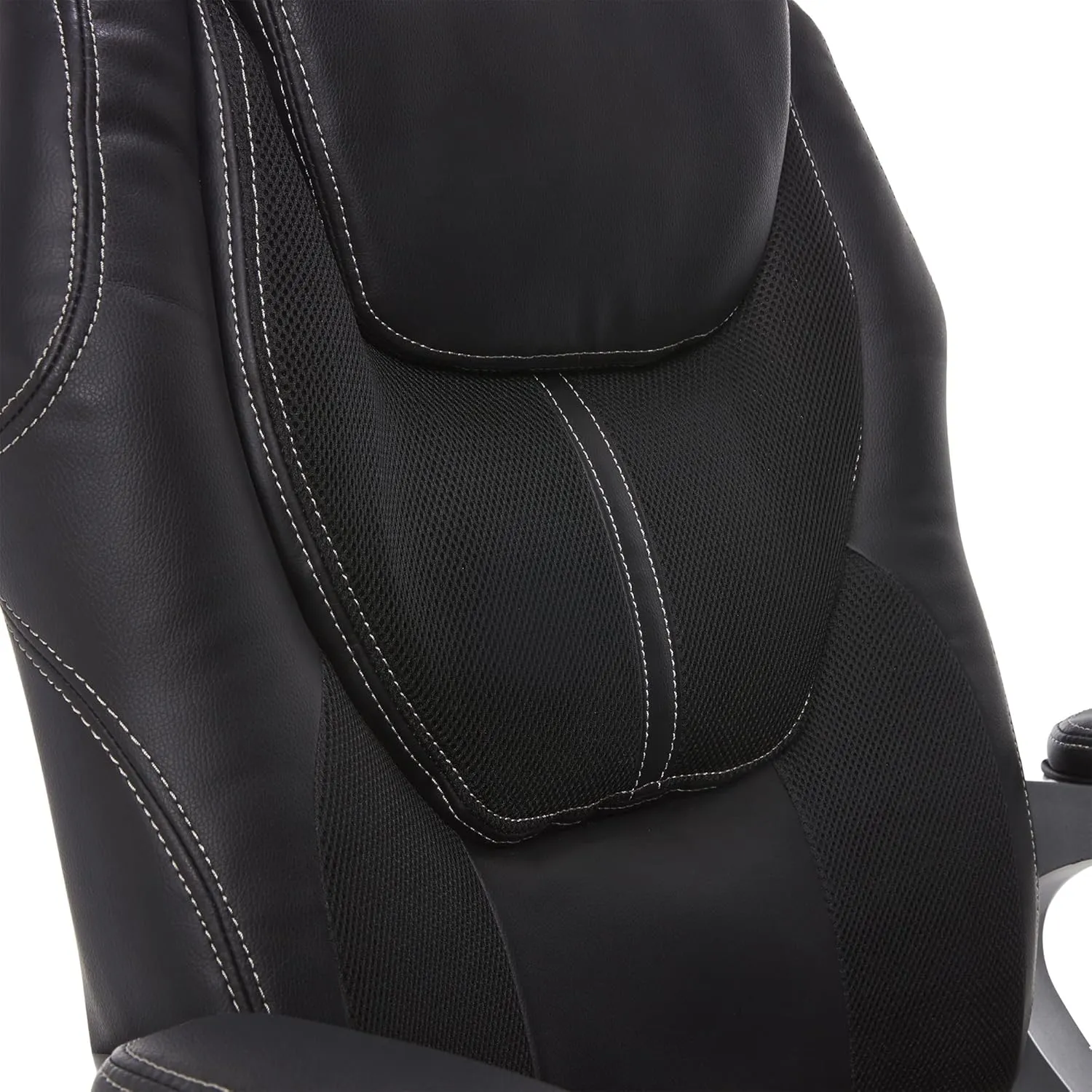 Serta Amplify Executive Office Padded Arms, Adjustable Ergonomic Gaming Desk Chair with Lumbar Support, Faux Leather and Mesh, Black