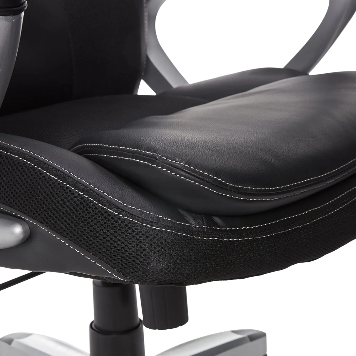 Serta Amplify Executive Office Padded Arms, Adjustable Ergonomic Gaming Desk Chair with Lumbar Support, Faux Leather and Mesh, Black