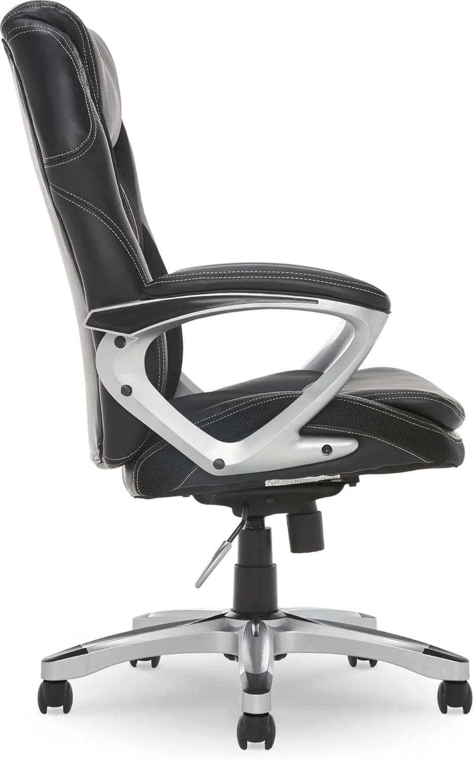 Serta Amplify Executive Office Padded Arms, Adjustable Ergonomic Gaming Desk Chair with Lumbar Support, Faux Leather and Mesh, Black