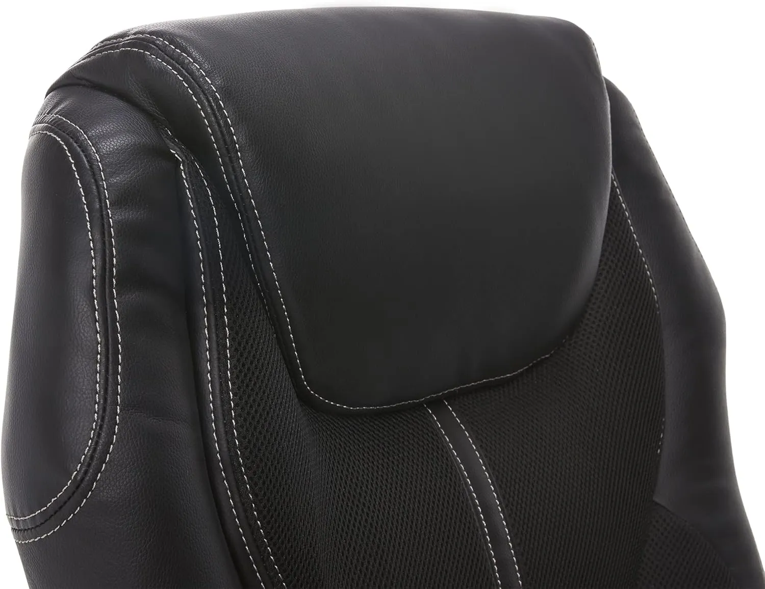 Serta Amplify Executive Office Padded Arms, Adjustable Ergonomic Gaming Desk Chair with Lumbar Support, Faux Leather and Mesh, Black