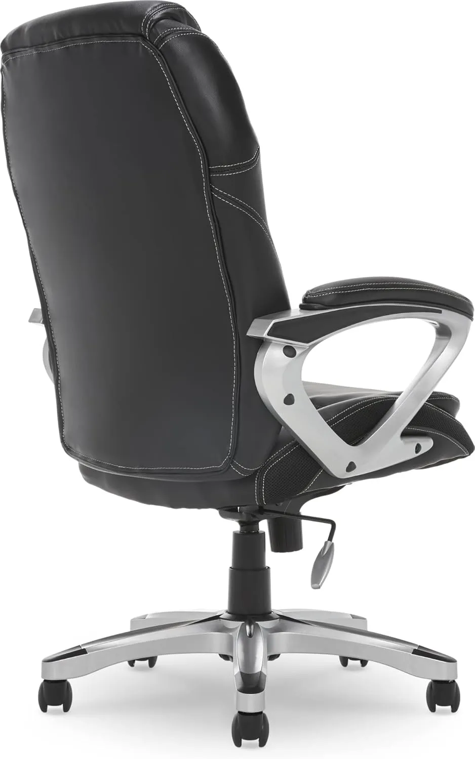 Serta Amplify Executive Office Padded Arms, Adjustable Ergonomic Gaming Desk Chair with Lumbar Support, Faux Leather and Mesh, Black