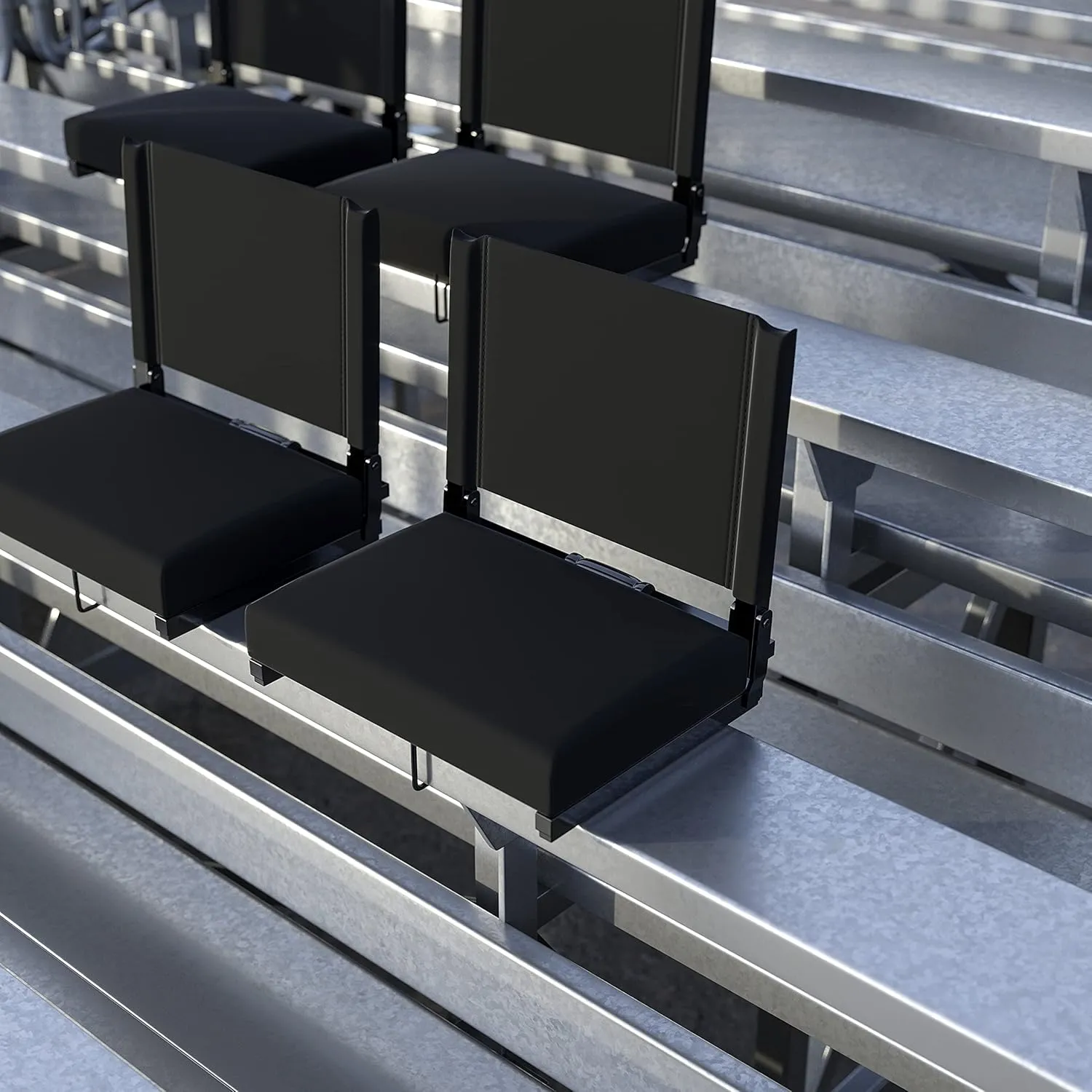 Set of 2 500 lb. Rated Lightweight Stadium Chair with Ultra-Padded Seat