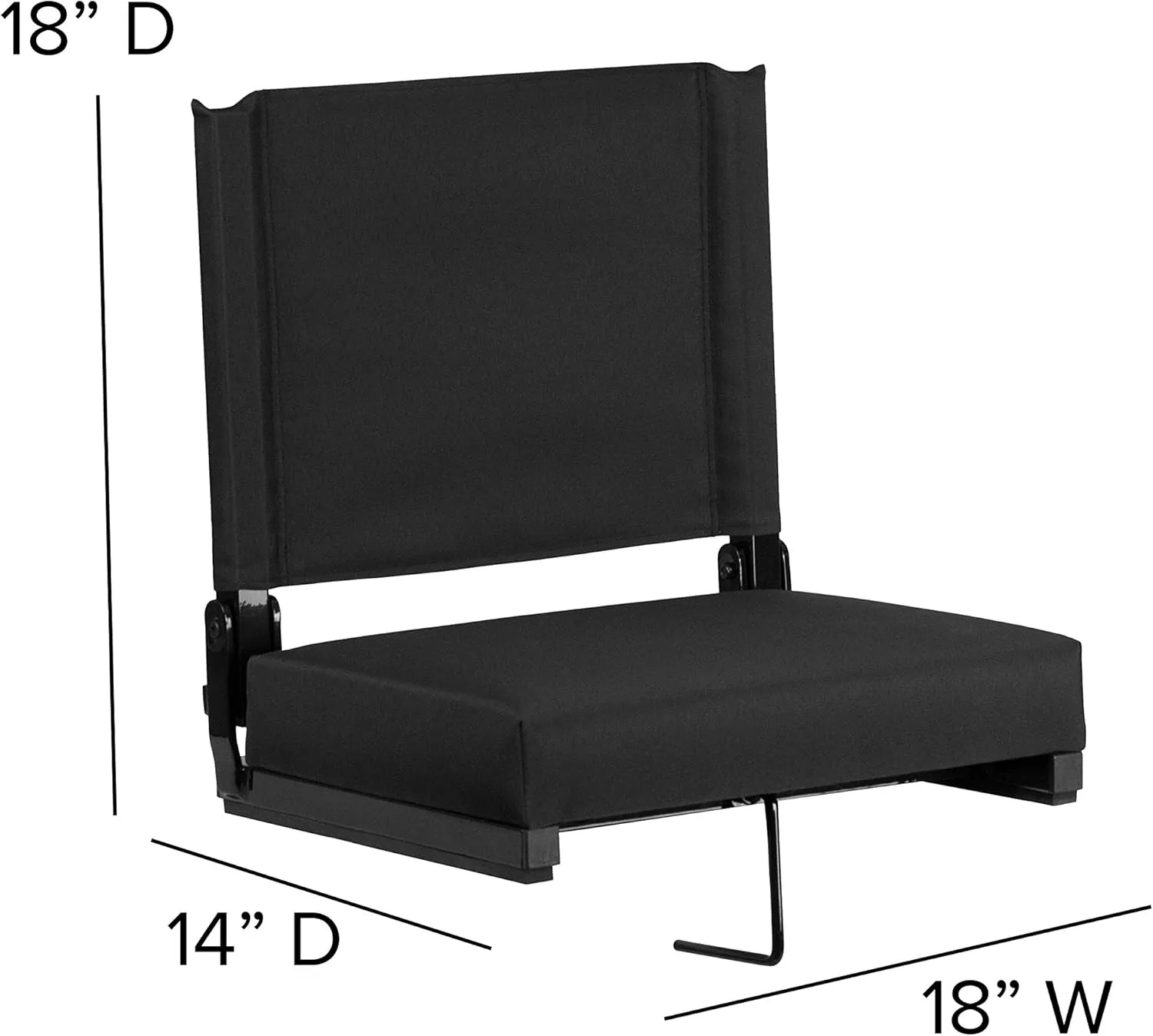 Set of 2 500 lb. Rated Lightweight Stadium Chair with Ultra-Padded Seat