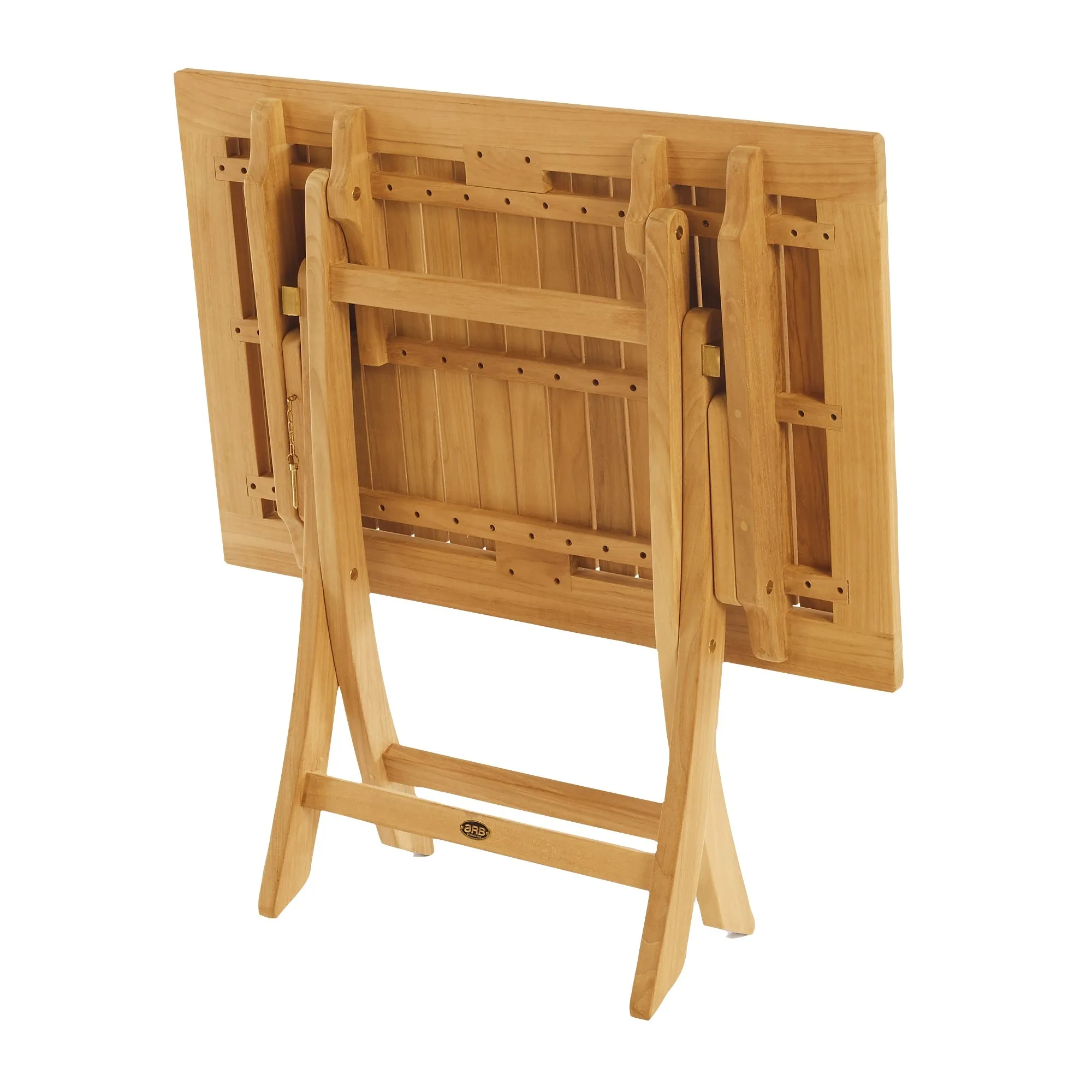SET568-525 - Asia teak folding table - Rectangular 35" with 2 Colorado folding chairs