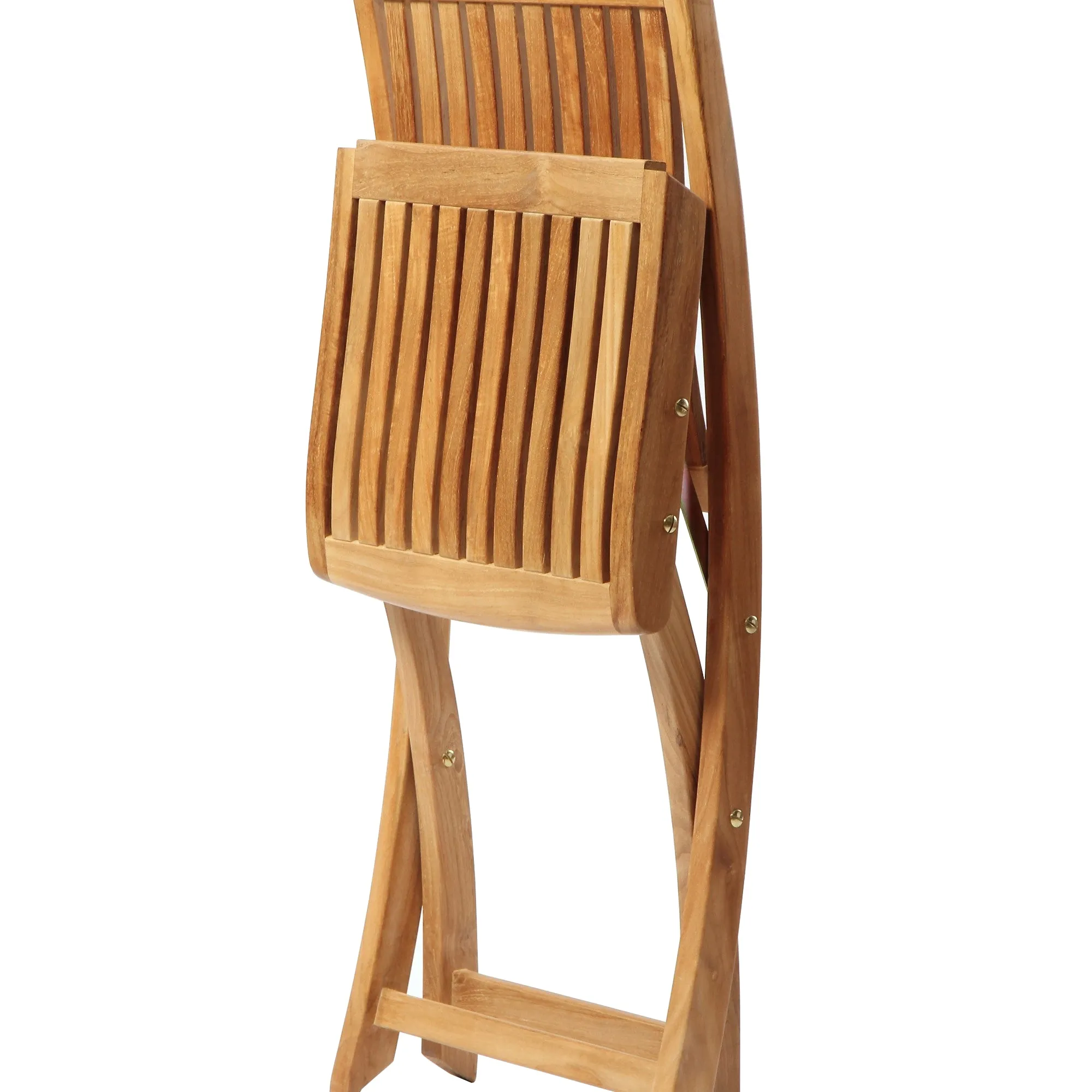 SET568-525 - Asia teak folding table - Rectangular 35" with 2 Colorado folding chairs
