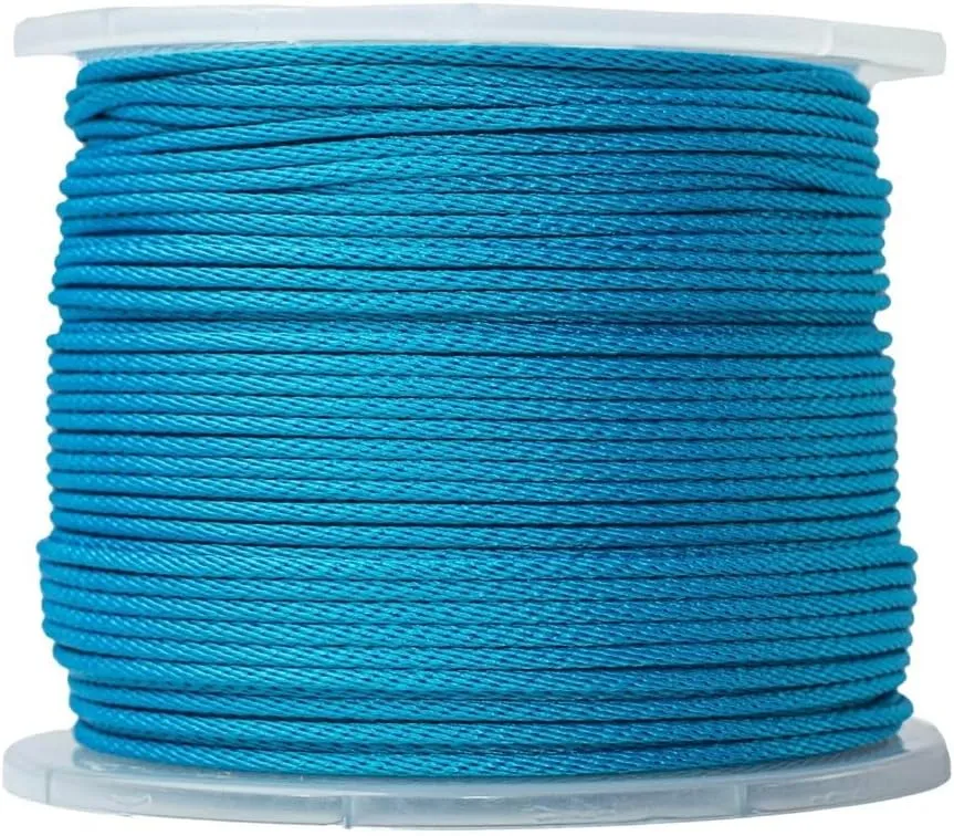 SGT KNOTS Solid Braid Nylon Utility Rope - Multipurpose Smooth Nylon Braided Utility Cord Line - for Anchors, Crafts, Towing 1/8" x 500ft (Royal Blue)