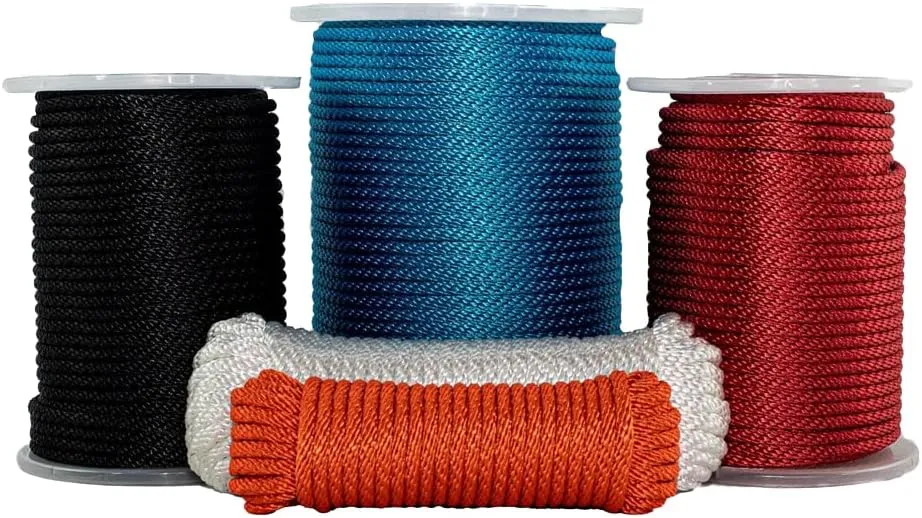 SGT KNOTS Solid Braid Nylon Utility Rope - Multipurpose Smooth Nylon Braided Utility Cord Line - for Anchors, Crafts, Towing 3/8" x 50ft (Orange)