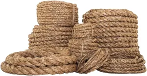 SGT KNOTS Twisted Manila Rope - Natural 3 Strand Fiber Hemp Rope for Indoor and Outdoor Use - Multipurpose Manila Rope for Crafts, DIY Projects, Home Decorating, Climbing - 3/8 in x 200 ft